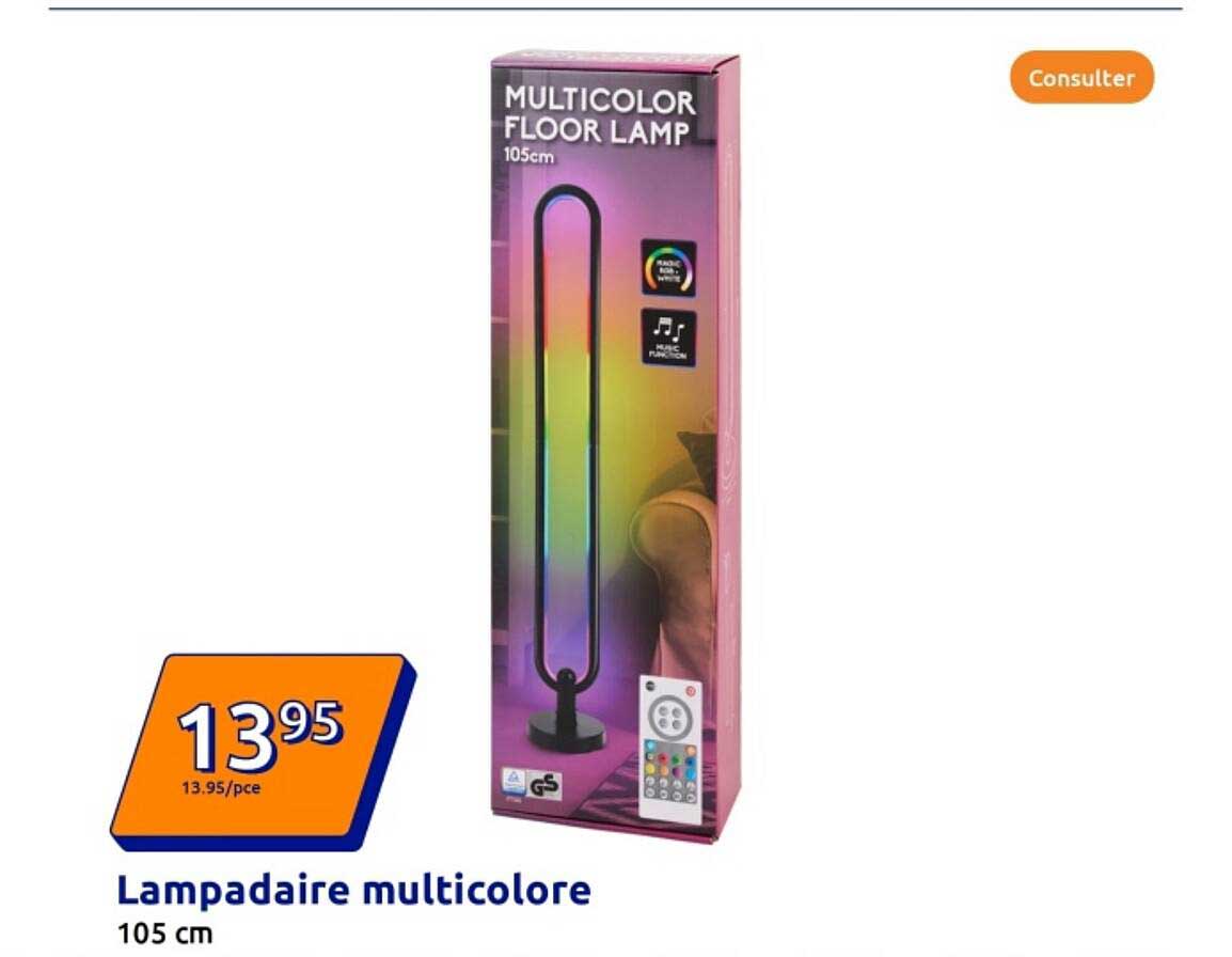 Lampadaire multicolore 105 cm