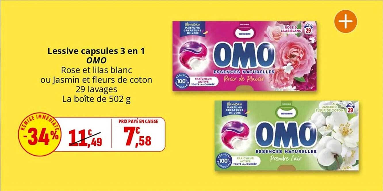 Lessive capsules 3 en 1 OMO