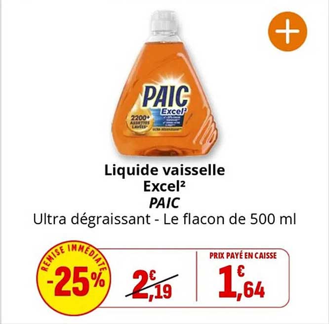 Liquide vaisselle Excel² PAIC