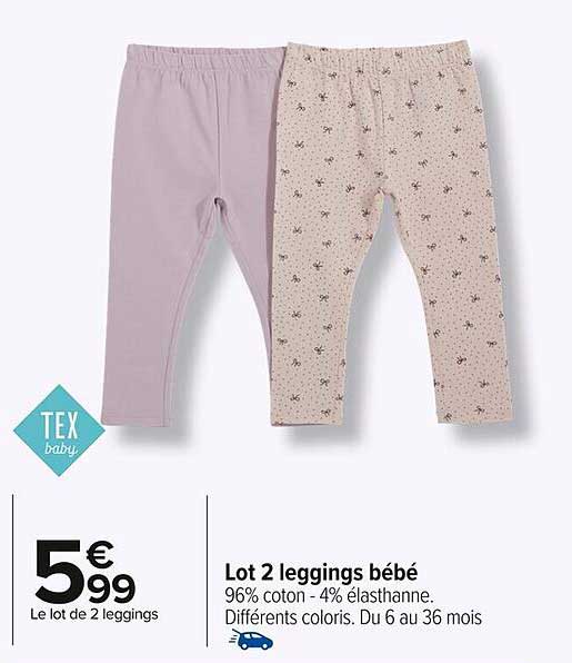 Lot 2 leggings bébé