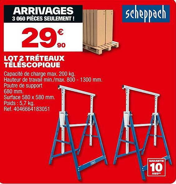 LOT 2 TRÉTEAUX TÉLESCOPIQUE