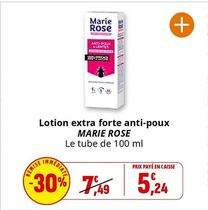 Lotion extra forte anti-poux MARIE ROSE Le tube de 100 ml
