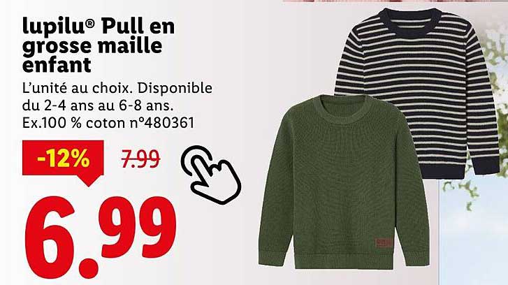 lupilu® Pull en grosse maille enfant