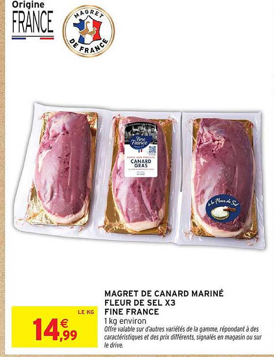 MAGRET DE CANARD MARINÉ FLEUR DE SEL X3