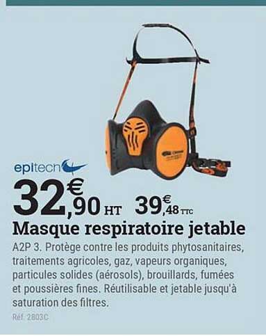 Masque respiratoire jetable