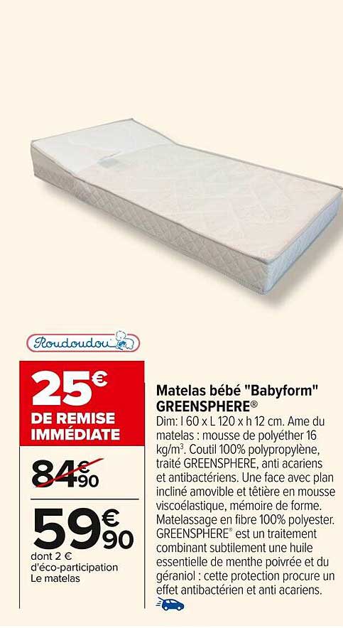 Matelas bébé "Babyform" GREENSPHERE®