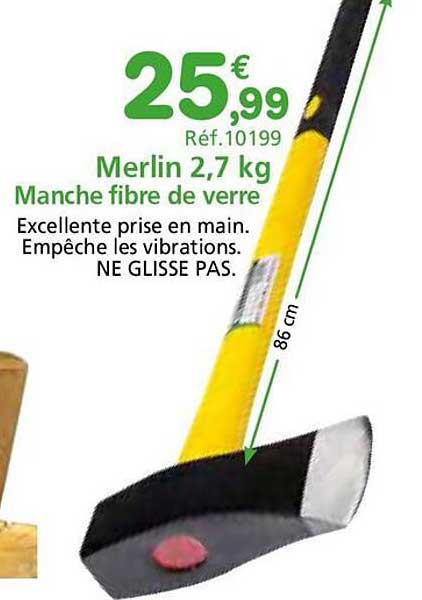 Merlin 2,7 kg Manche fibre de verre