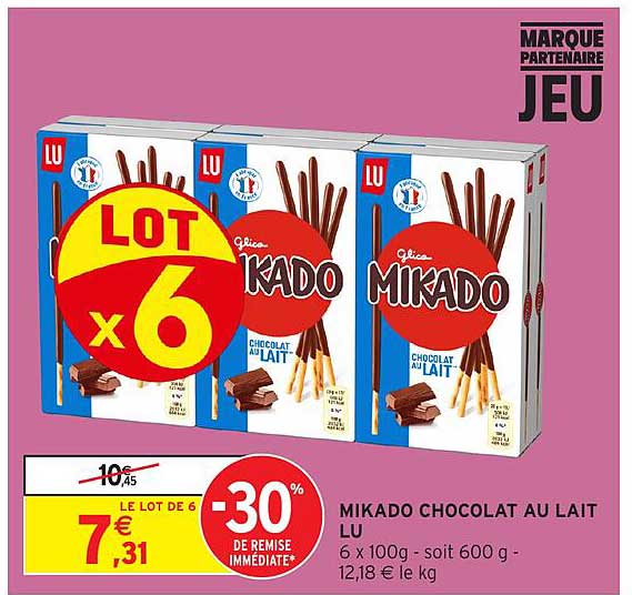 MIKADO CHOCOLAT AU LAIT LU