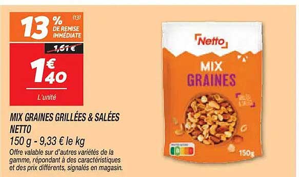 MIX GRAINES GRILLÉES & SALÉES NETTO