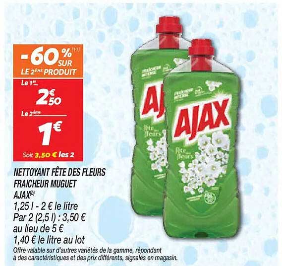 NETTOYANT FÊTE DES FLEURS FRAICHEUR MUGUET AJAX