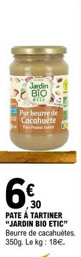 PATE À TARTINER "JARDIN BIO ETIC"