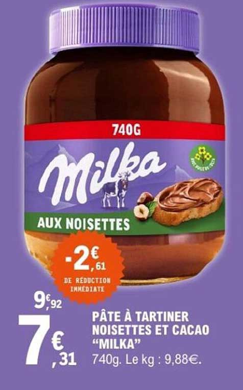 PÂTE À TARTINER NOISETTES ET CACAO "MILKA"