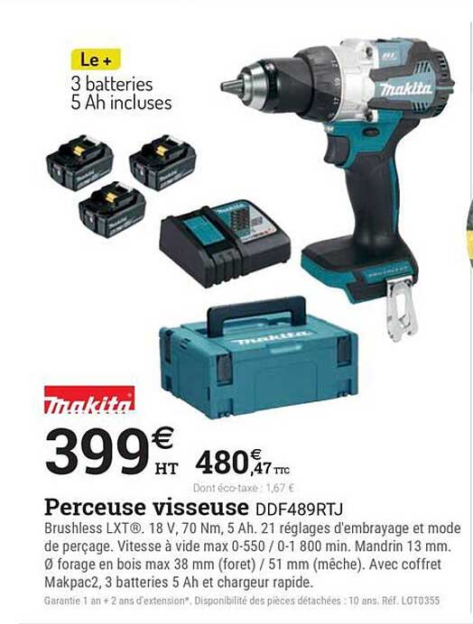 Perceuse visseuse DDF489RTJ