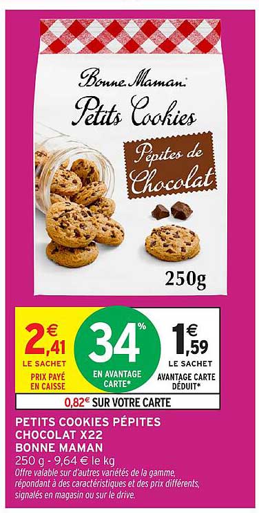 PETITS COOKIES PÉPITES CHOCOLAT X22