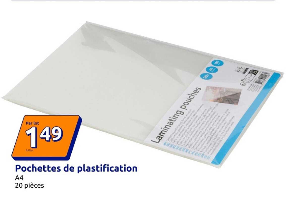 Pochettes de plastification A4 - 20 pièces