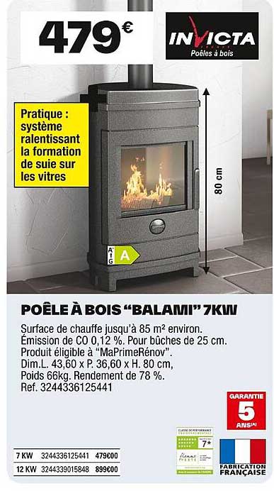 POÊLE À BOIS "BALAMI" 7KW