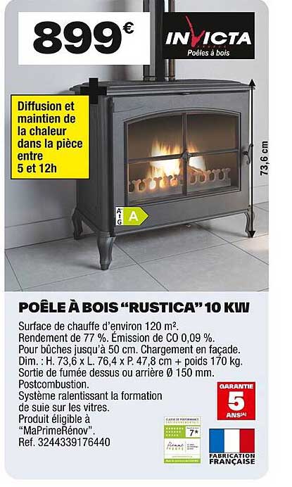 POÊLE À BOIS "RUSTICA" 10 KW