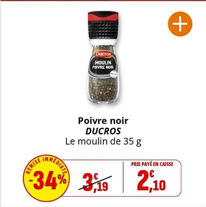 Poivre noir DUCROS Le moulin de 35 g