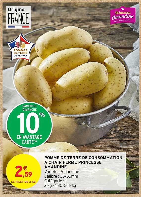 POMME DE TERRE DE CONSOMMATION A CHAIR FERME PRINCESSE AMANDINE