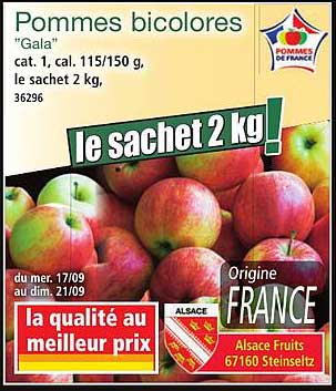 Pommes bicolores "Gala"
