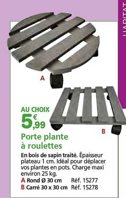 Porte plante à roulettes