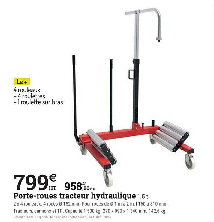 Porte-roues tracteur hydraulique 1,5 t