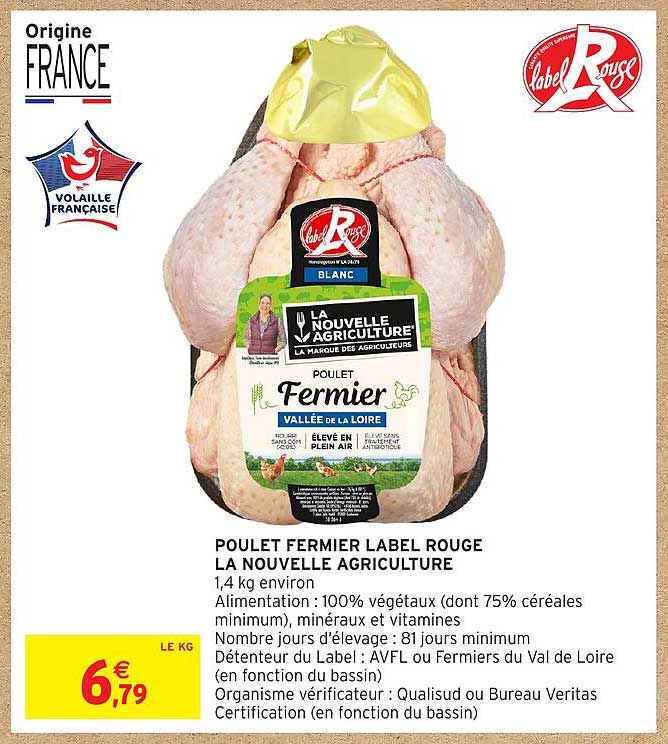 POULET FERMIER LABEL ROUGE LA NOUVELLE AGRICULTURE