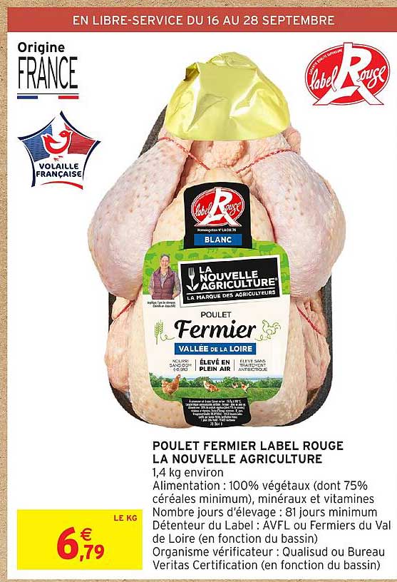 POULET FERMIER LABEL ROUGE LA NOUVELLE AGRICULTURE