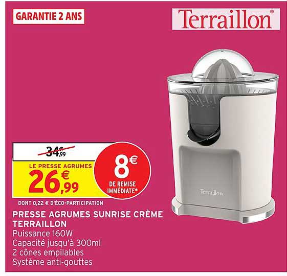 PRESSE AGRUMES SUNRISE CRÈME TERRAILLON