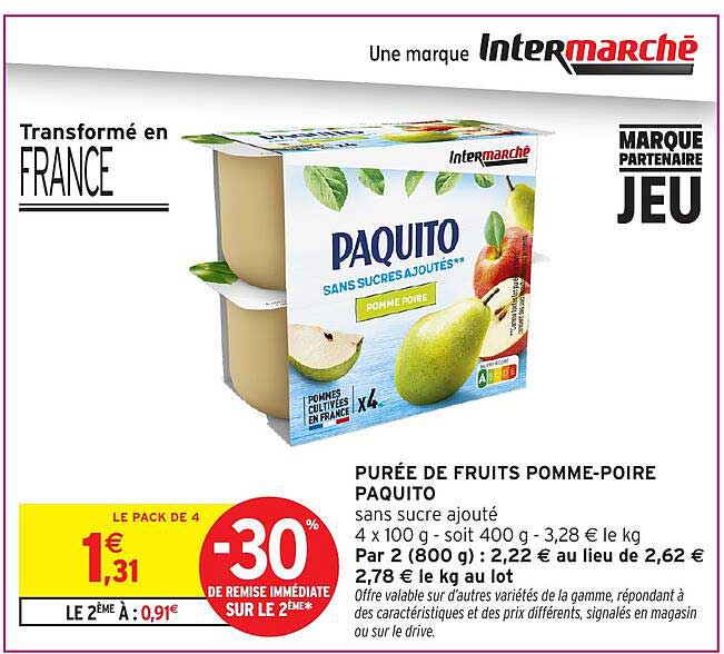 PURÉE DE FRUITS POMME-POIRE PAQUITO