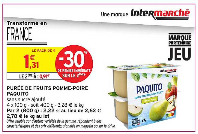 Purée de Fruits Pomme-Poire PAQUITO