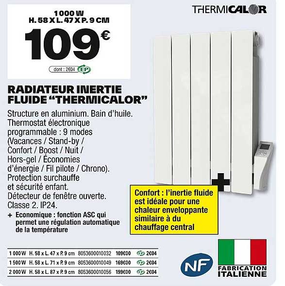 RADIATEUR INERTIE FLUIDE “THERMICALOR”
