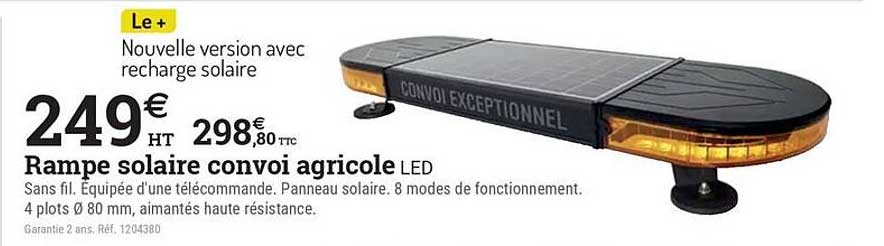 Rampe solaire convoi agricole LED