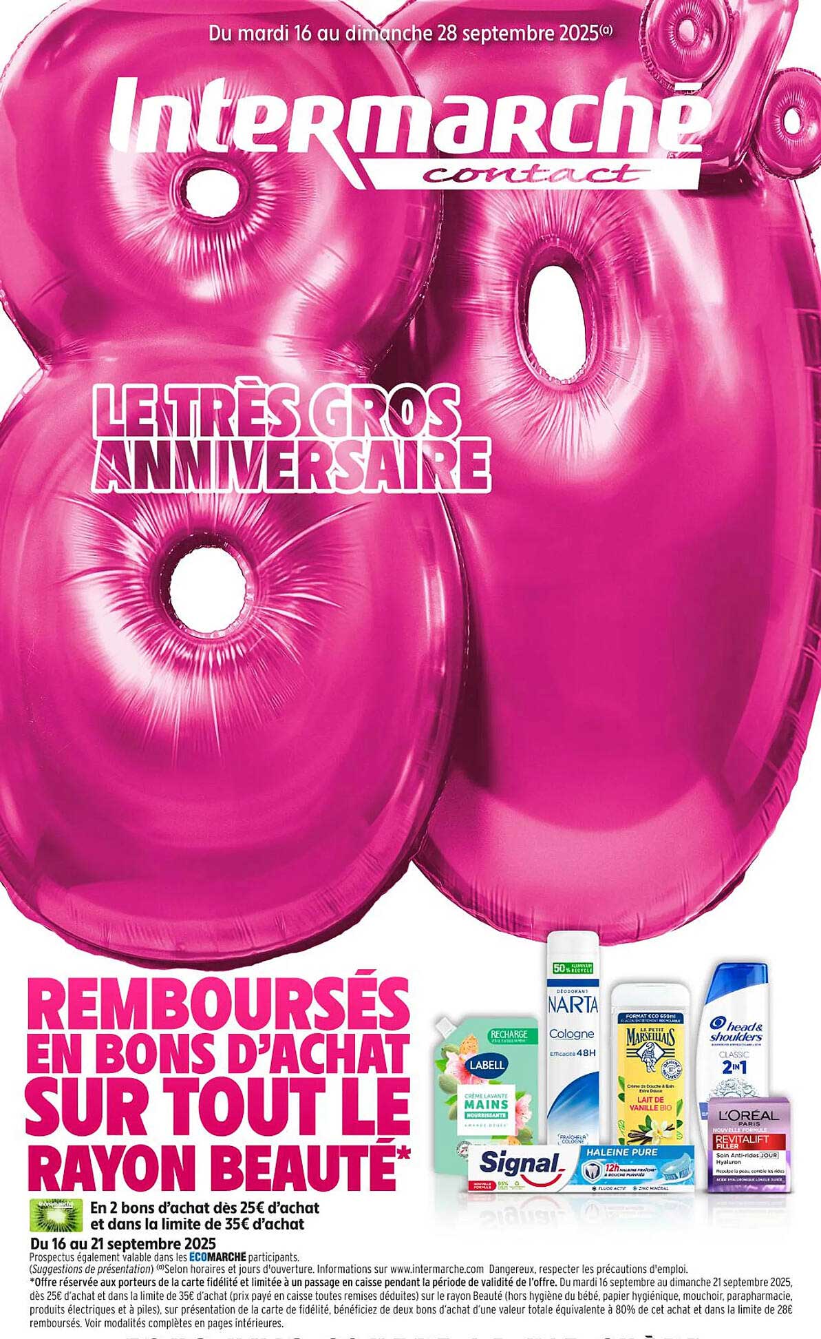 REMBOURSÉS EN BONS D’ACHAT SUR TOUT LE RAYON BEAUTÉ