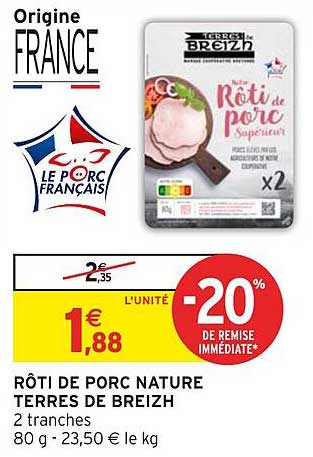 RÔTI DE PORC NATURE TERRES DE BREIZH