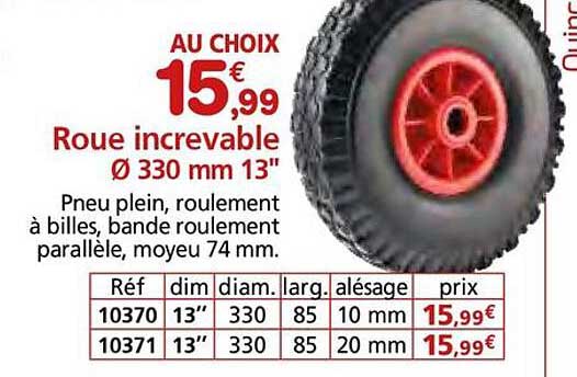 Roue increvable Ø 330 mm 13"