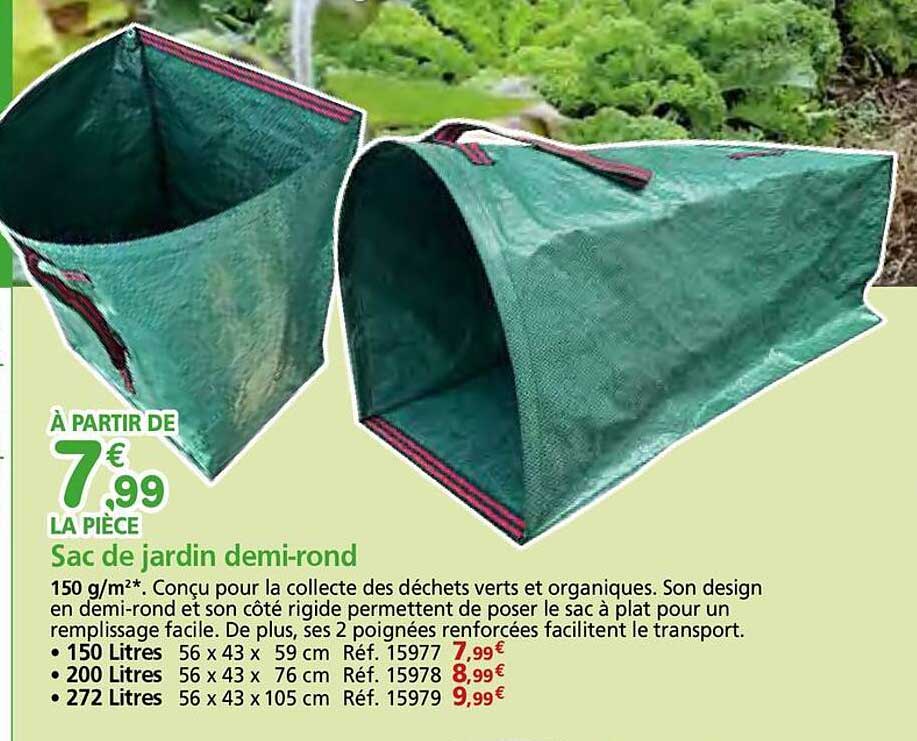 Sac de jardin demi-rond