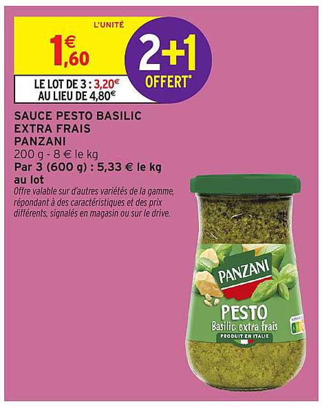 SAUCE PESTO BASILIC EXTRA FRAIS PANZANI
