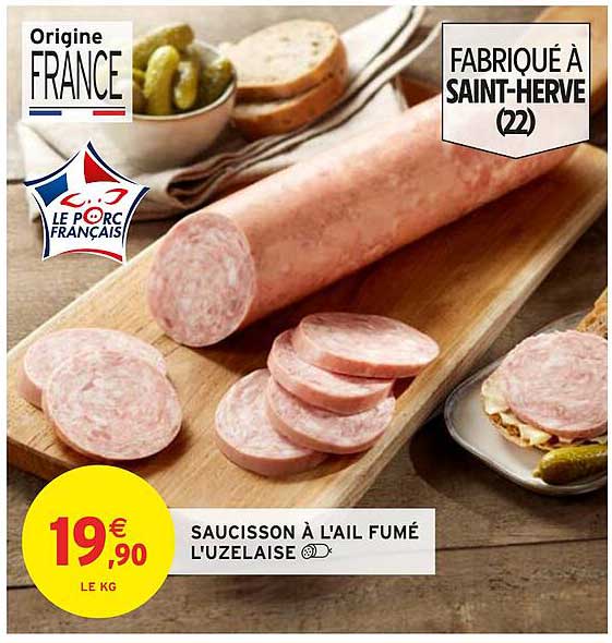 SAUCISSON À L'AIL FUMÉ L'UZELAISE