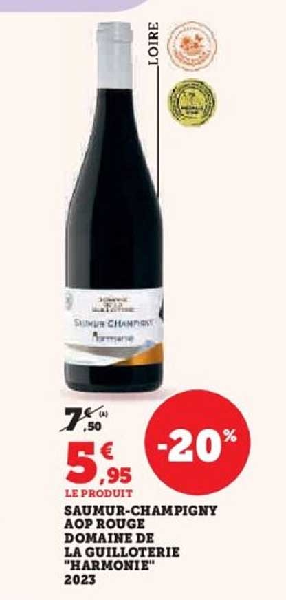 SAUMUR-CHAMPIGNY AOP ROUGE DOMAINE DE LA GUILLOTERIE "HARMONIE" 2023