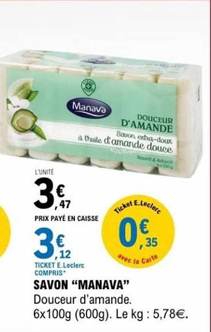 Savon “Manava” Douceur d’amande
