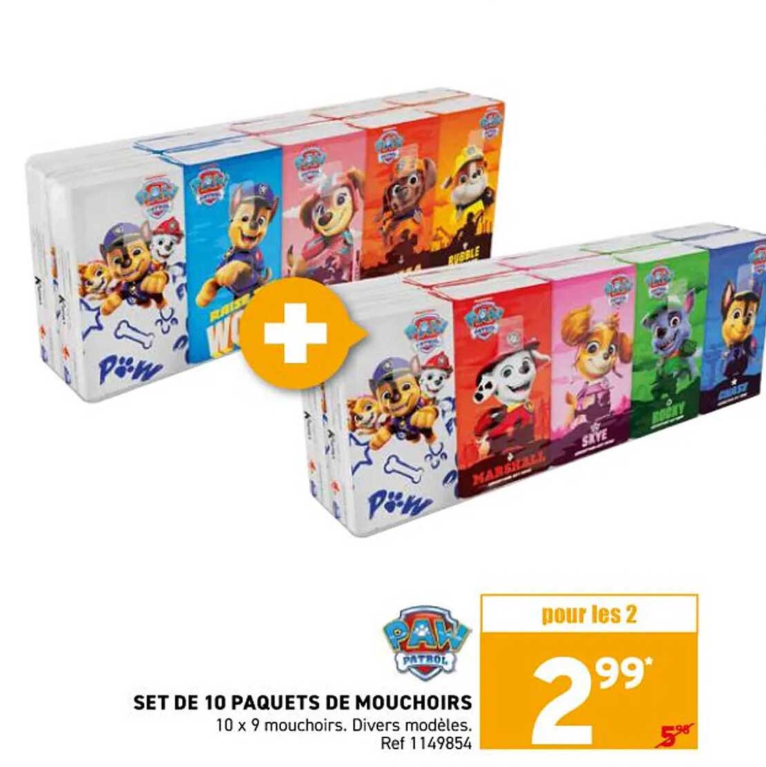 SET DE 10 PAQUETS DE MOUCHOIRS