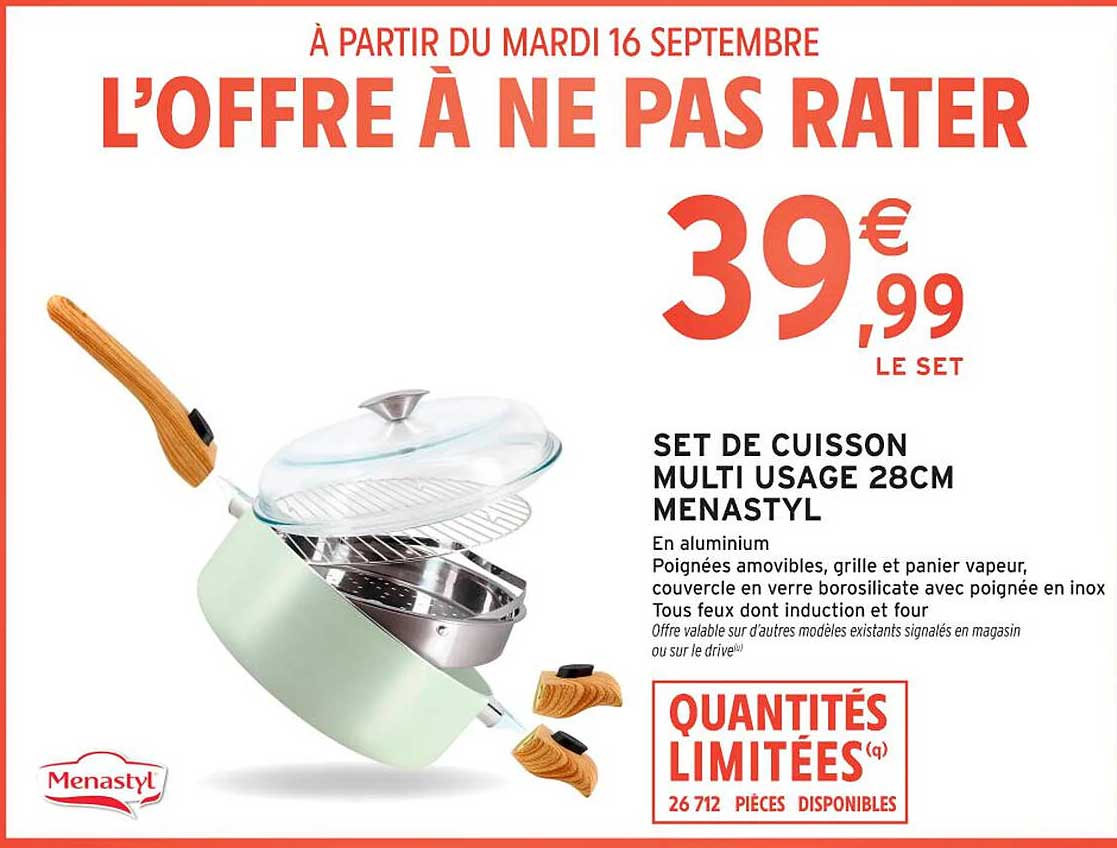 SET DE CUISSON MULTI USAGE 28CM MENASTYL