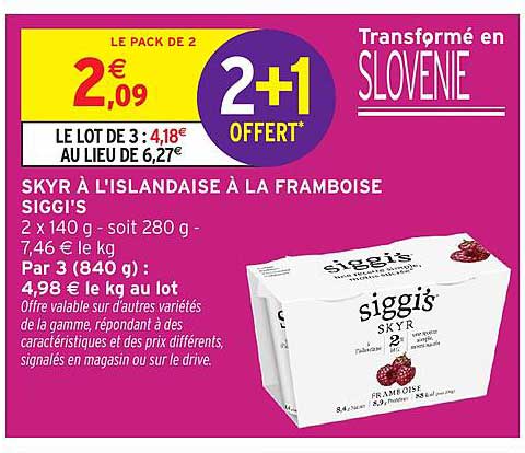 SKYR À L'ISLANDAISE À LA FRAMBOISE SIGGI'S