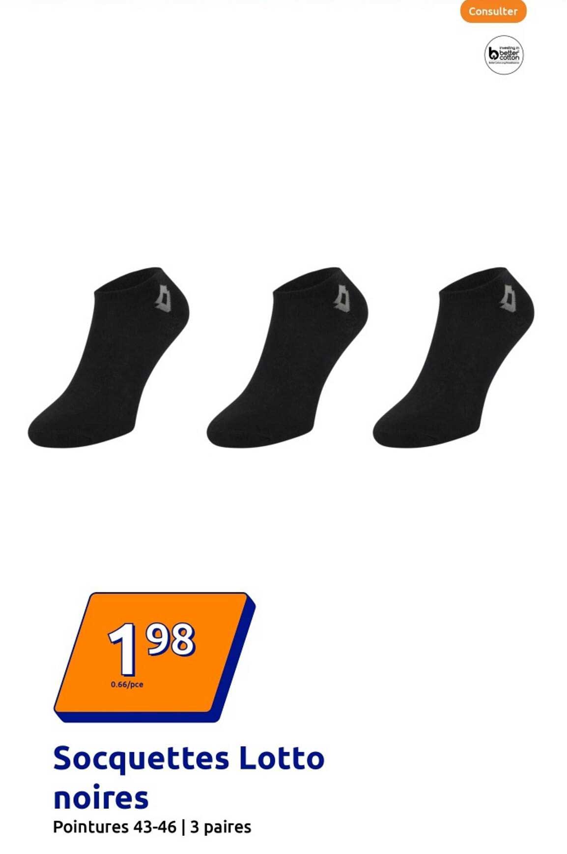 Socquettes Lotto noires