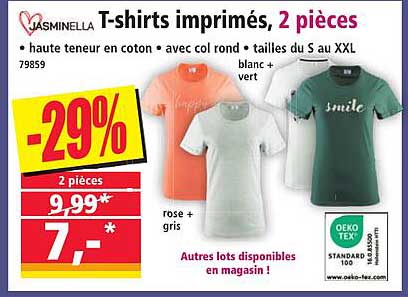 T-shirts imprimés, 2 pièces
