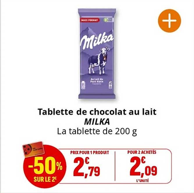 Tablette de chocolat au lait MILKA