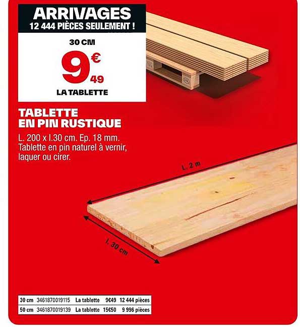 TABLETTE EN PIN RUSTIQUE