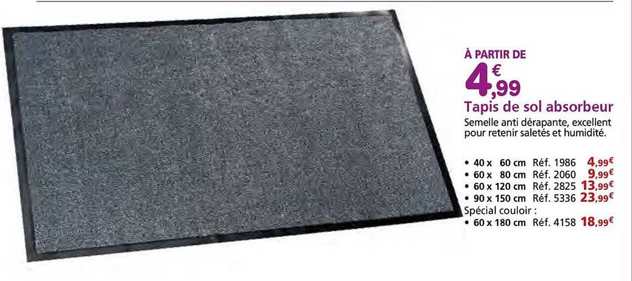 Tapis de sol absorbant