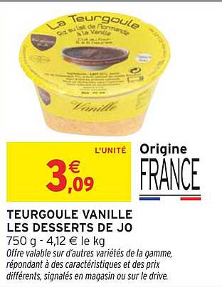 TEURGOULE VANILLE LES DESSERTS DE JO